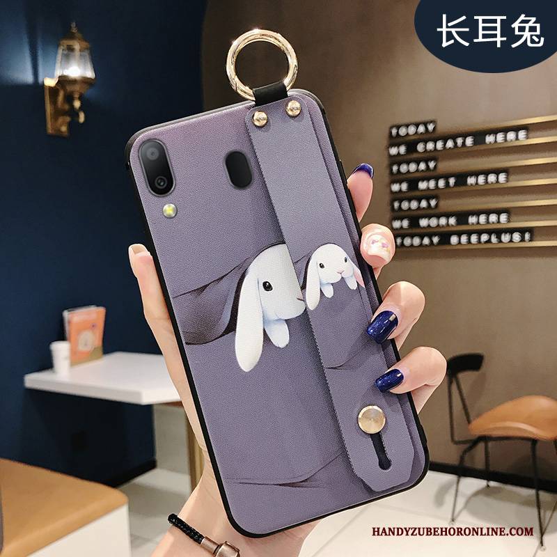 Hülle Samsung Galaxy M20 Silikon Hängende Verzierungen Handyhüllen, Case Samsung Galaxy M20 Karikatur Liebhaber Nette