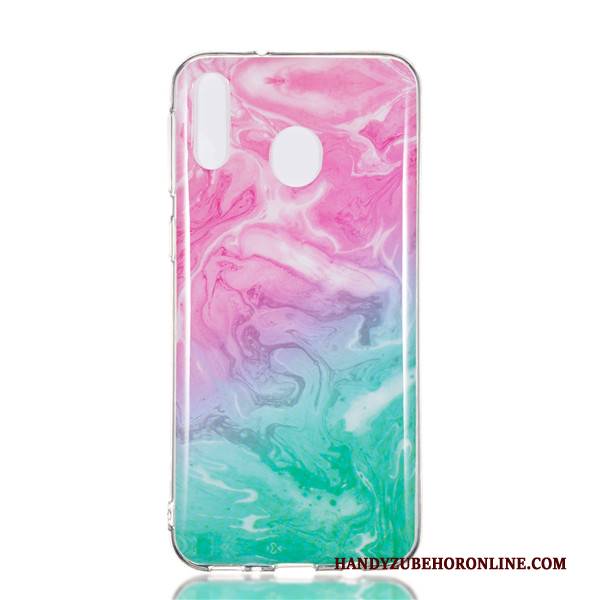 Hülle Samsung Galaxy M20 Silikon Lila Groß, Case Samsung Galaxy M20 Karikatur Handyhüllen