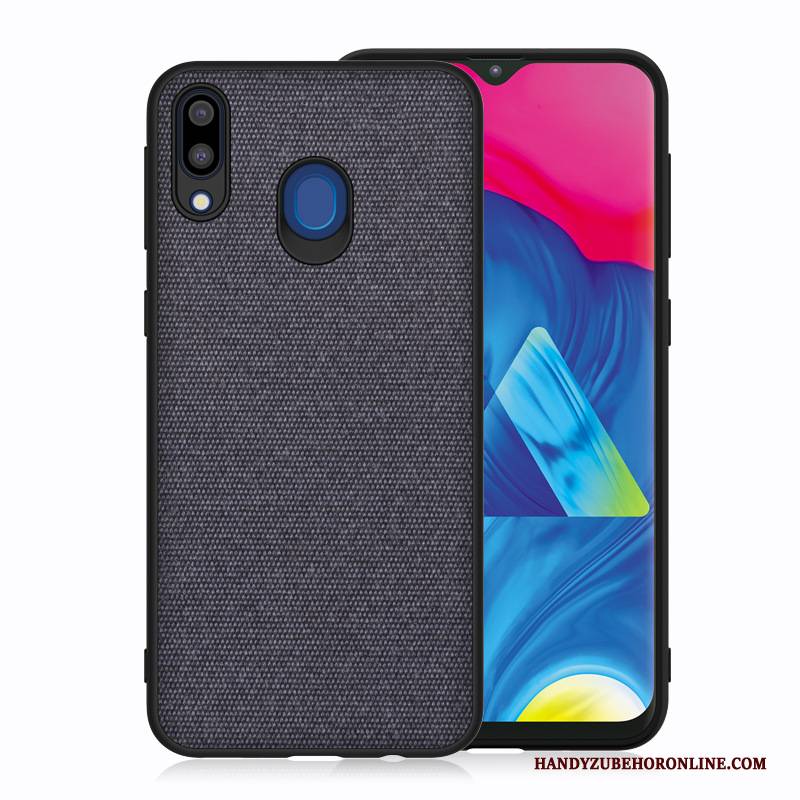 Hülle Samsung Galaxy M20 Silikon Stoff Handyhüllen, Case Samsung Galaxy M20 Anti-sturz Blau