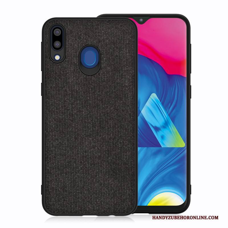 Hülle Samsung Galaxy M20 Silikon Stoff Handyhüllen, Case Samsung Galaxy M20 Anti-sturz Blau