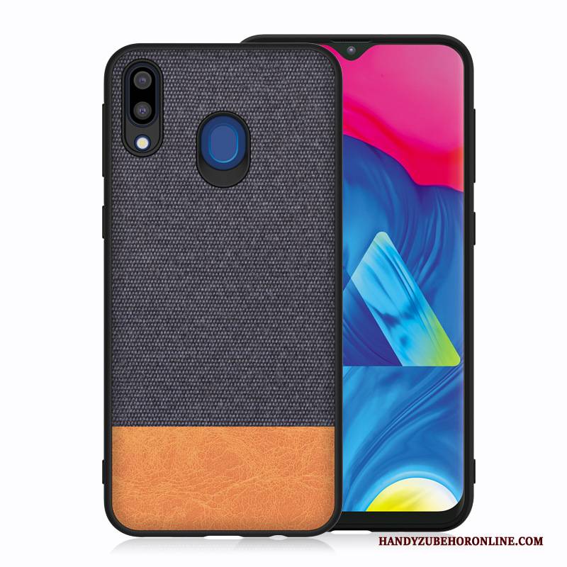 Hülle Samsung Galaxy M20 Silikon Stoff Handyhüllen, Case Samsung Galaxy M20 Anti-sturz Blau