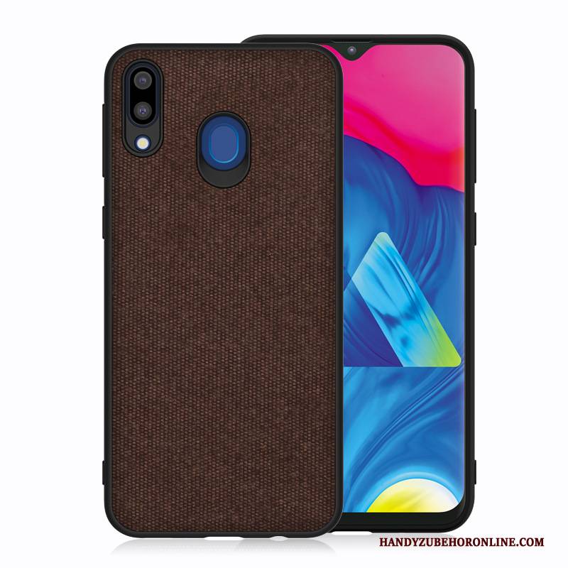 Hülle Samsung Galaxy M20 Silikon Stoff Handyhüllen, Case Samsung Galaxy M20 Anti-sturz Blau