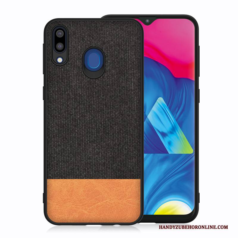 Hülle Samsung Galaxy M20 Silikon Stoff Handyhüllen, Case Samsung Galaxy M20 Anti-sturz Blau