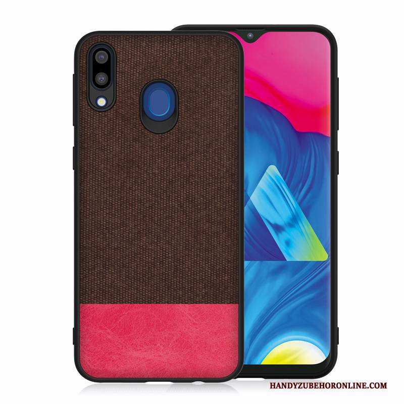 Hülle Samsung Galaxy M20 Silikon Stoff Handyhüllen, Case Samsung Galaxy M20 Anti-sturz Blau