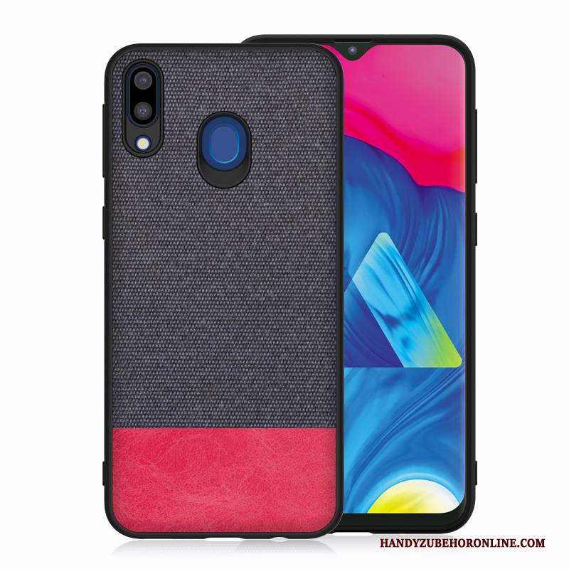 Hülle Samsung Galaxy M20 Silikon Stoff Handyhüllen, Case Samsung Galaxy M20 Anti-sturz Blau