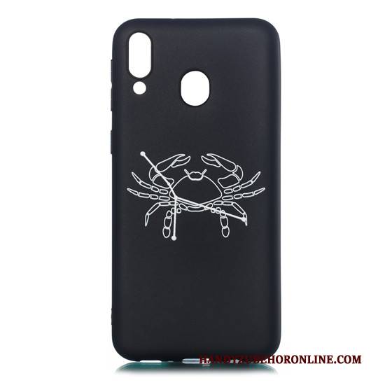 Hülle Samsung Galaxy M20 Weiche Schwarz Nubuck, Case Samsung Galaxy M20 Karikatur Schlank Hängende Verzierungen