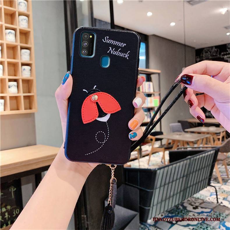 Hülle Samsung Galaxy M30s Karikatur Handyhüllen Schwarz, Case Samsung Galaxy M30s Taschen Anti-sturz