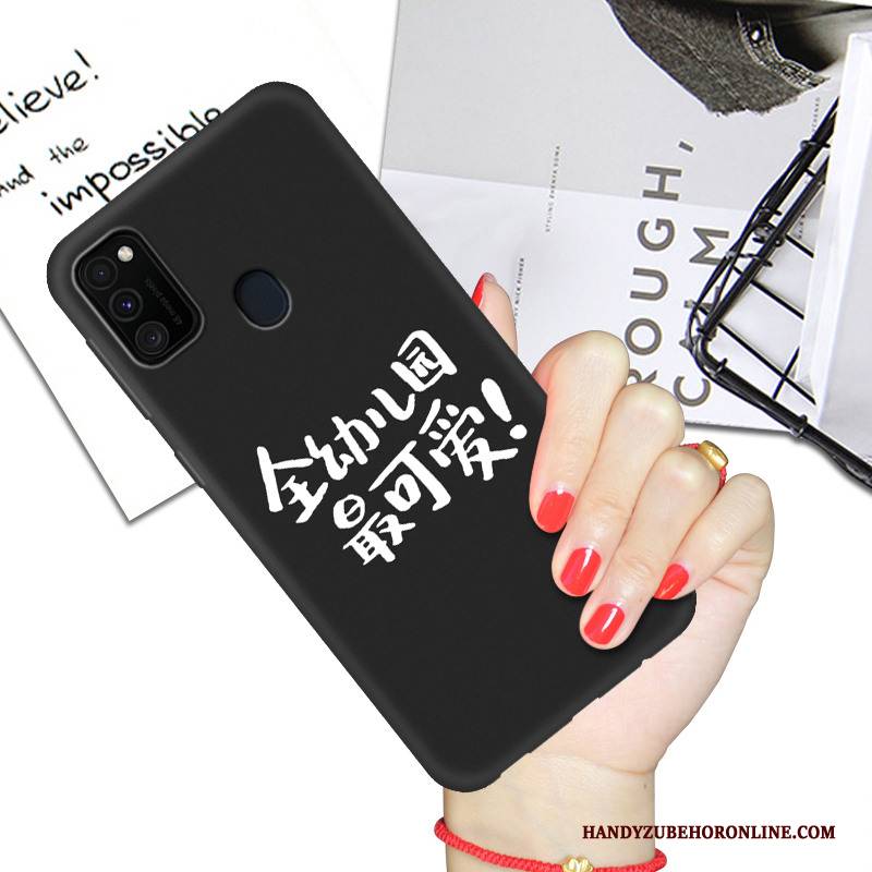 Hülle Samsung Galaxy M30s Karikatur Liebhaber Schwarz, Case Samsung Galaxy M30s Silikon Anti-sturz Handyhüllen