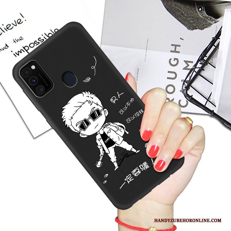 Hülle Samsung Galaxy M30s Karikatur Liebhaber Schwarz, Case Samsung Galaxy M30s Silikon Anti-sturz Handyhüllen