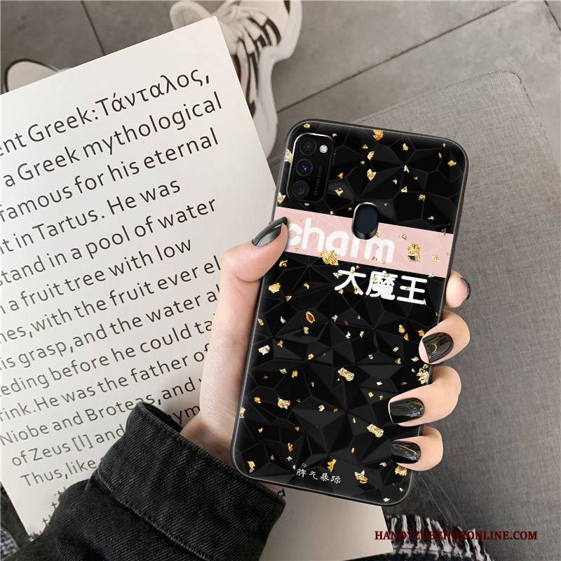 Hülle Samsung Galaxy M30s Kreativ Handyhüllen Liebhaber, Case Samsung Galaxy M30s Silikon Weiß Diamantform