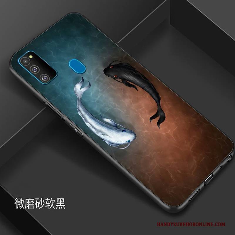 Hülle Samsung Galaxy M30s Kreativ Trendmarke Schwarz, Case Samsung Galaxy M30s Schutz Wind Handyhüllen