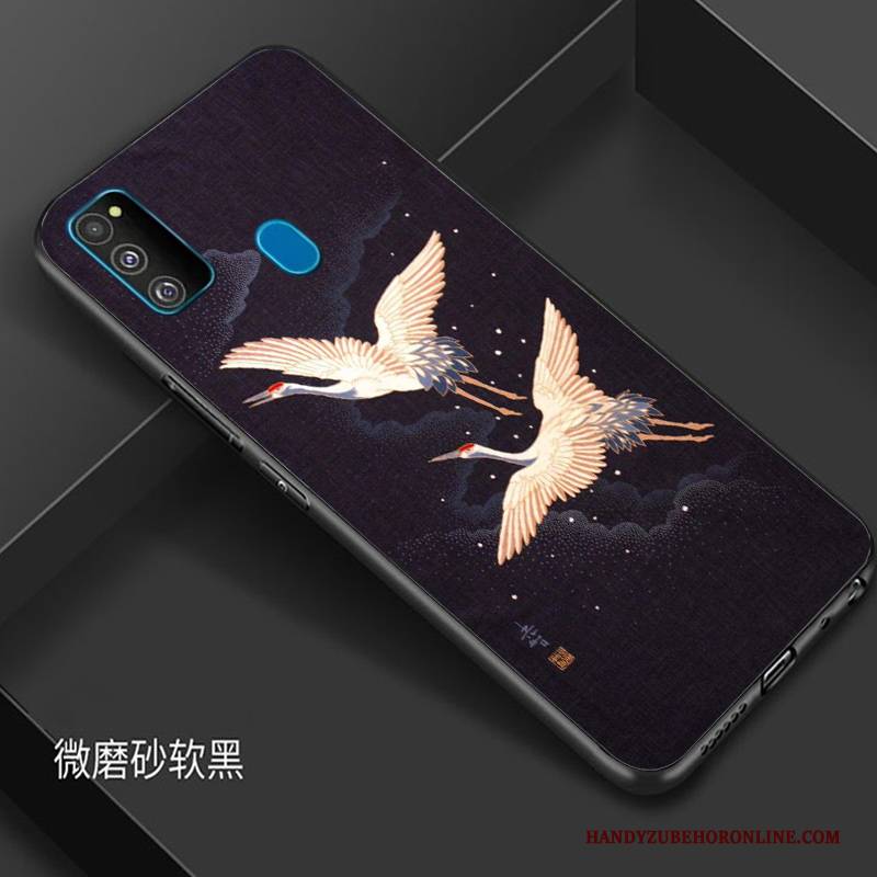 Hülle Samsung Galaxy M30s Kreativ Trendmarke Schwarz, Case Samsung Galaxy M30s Schutz Wind Handyhüllen