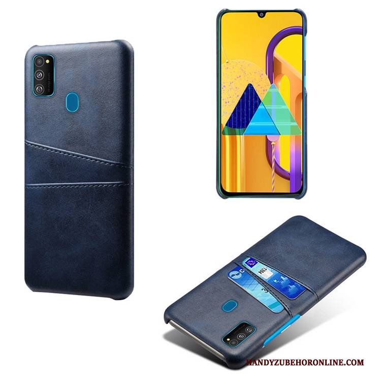 Hülle Samsung Galaxy M30s Leder Karte Kuh, Case Samsung Galaxy M30s Persönlichkeit Khaki