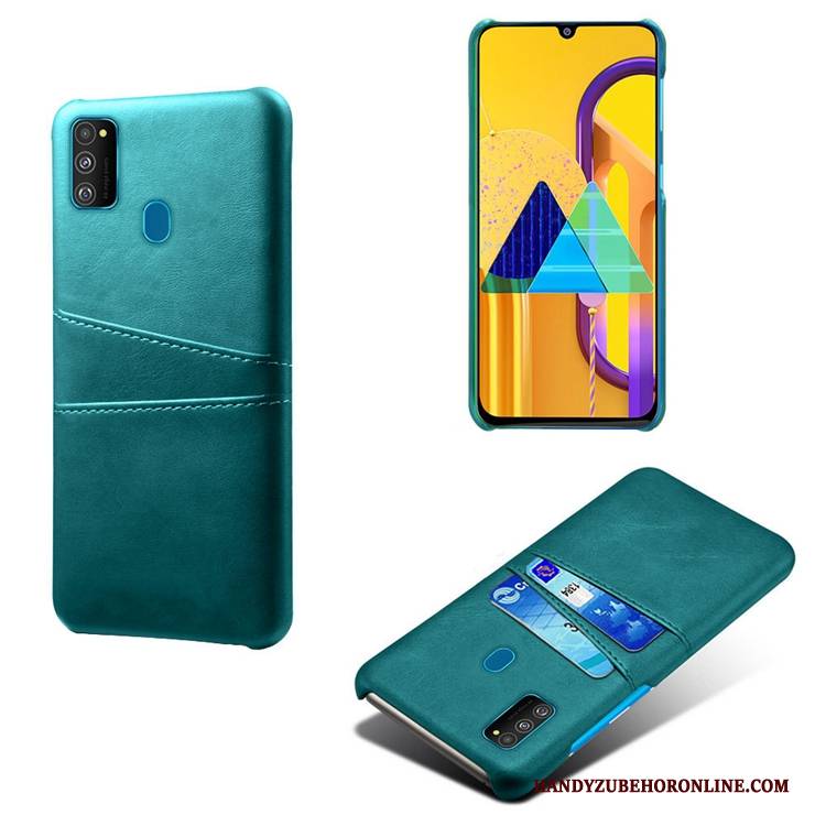 Hülle Samsung Galaxy M30s Leder Karte Kuh, Case Samsung Galaxy M30s Persönlichkeit Khaki