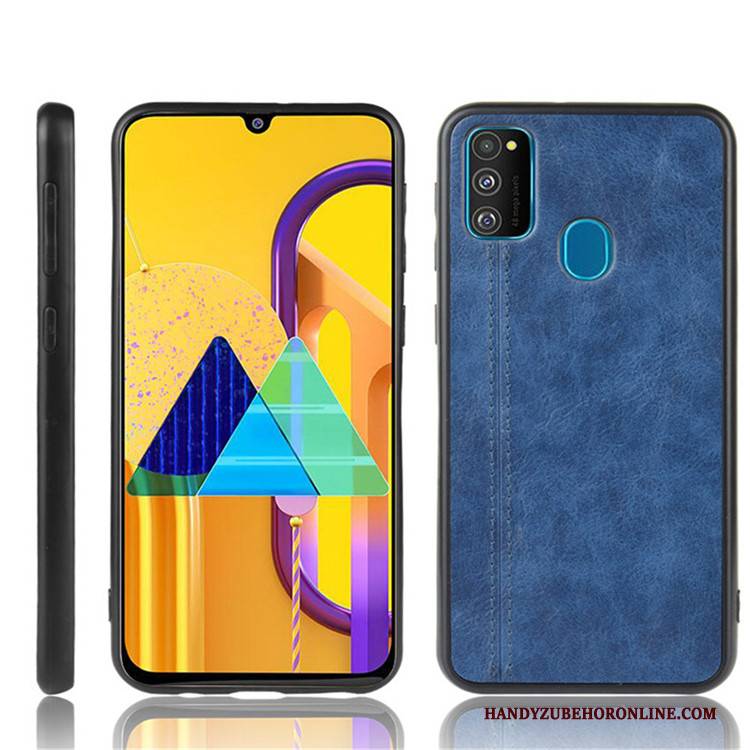 Hülle Samsung Galaxy M30s Leder Schwer Trend, Case Samsung Galaxy M30s Schutz Handyhüllen Schwarz