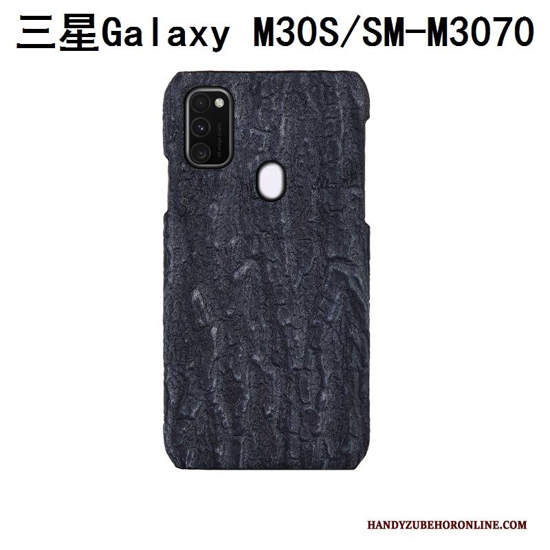 Hülle Samsung Galaxy M30s Luxus Hintere Abdeckung Bäume, Case Samsung Galaxy M30s Leder Grau Handyhüllen