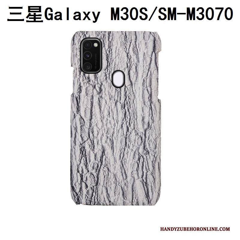 Hülle Samsung Galaxy M30s Luxus Hintere Abdeckung Bäume, Case Samsung Galaxy M30s Leder Grau Handyhüllen