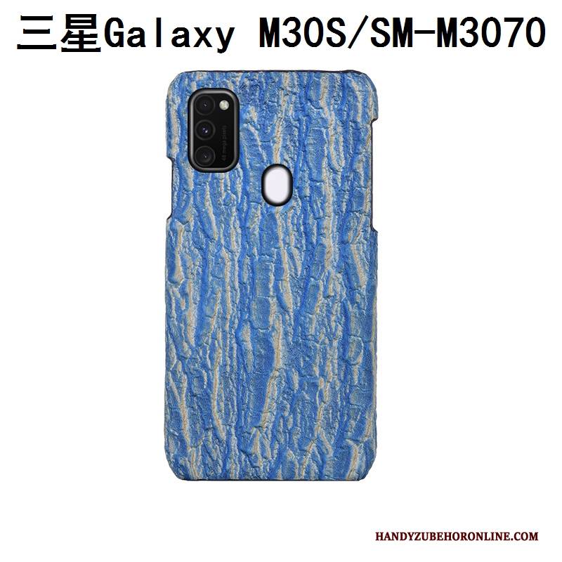 Hülle Samsung Galaxy M30s Luxus Hintere Abdeckung Bäume, Case Samsung Galaxy M30s Leder Grau Handyhüllen