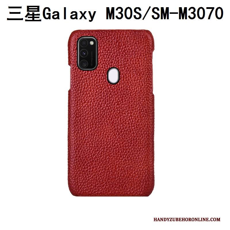 Hülle Samsung Galaxy M30s Schutz Hintere Abdeckung Litchi, Case Samsung Galaxy M30s Luxus Blau Angepasst