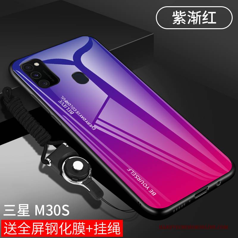 Hülle Samsung Galaxy M30s Silikon Schlank Spiegel, Case Samsung Galaxy M30s Schutz Rot Netto Rot