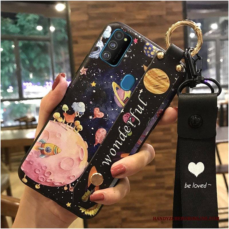 Hülle Samsung Galaxy M30s Weiche Schwarz Schlussverkauf, Case Samsung Galaxy M30s Karikatur Hängende Verzierungen Handyhüllen