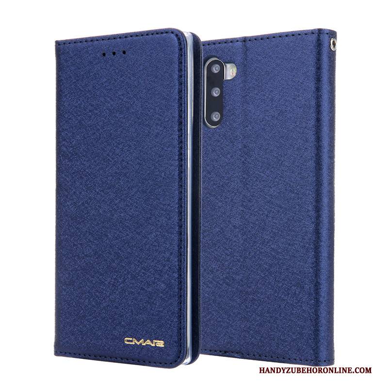 Hülle Samsung Galaxy Note 10 Folio Anti-sturz Schlank, Case Samsung Galaxy Note 10 Taschen Karte Blau