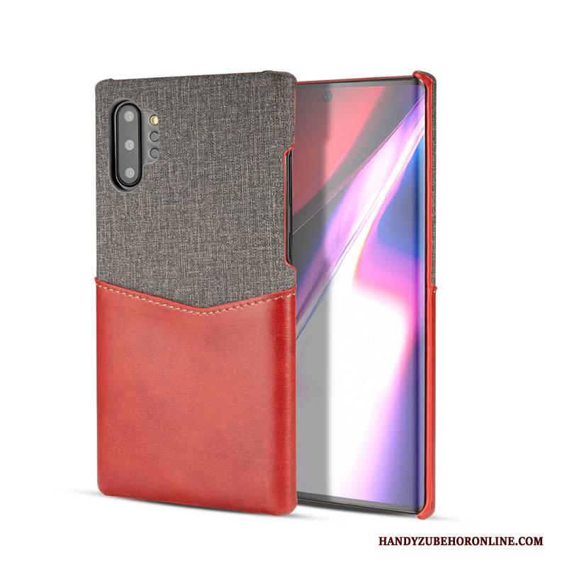 Hülle Samsung Galaxy Note 10+ Handyhüllen Anti-sturz, Case Samsung Galaxy Note 10+ Karte Rot