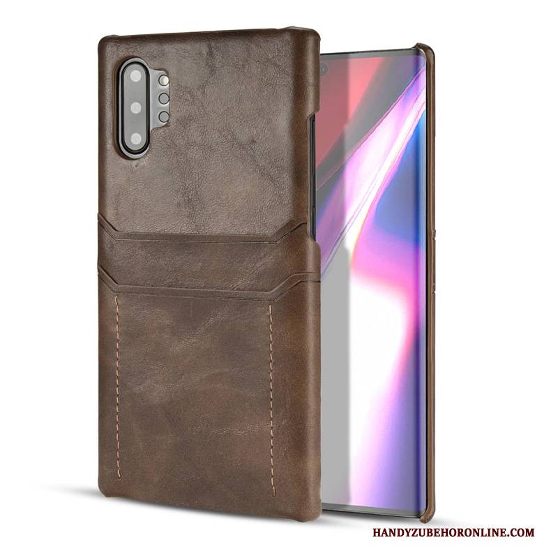 Hülle Samsung Galaxy Note 10+ Handyhüllen Schwarz, Case Samsung Galaxy Note 10+ Karte