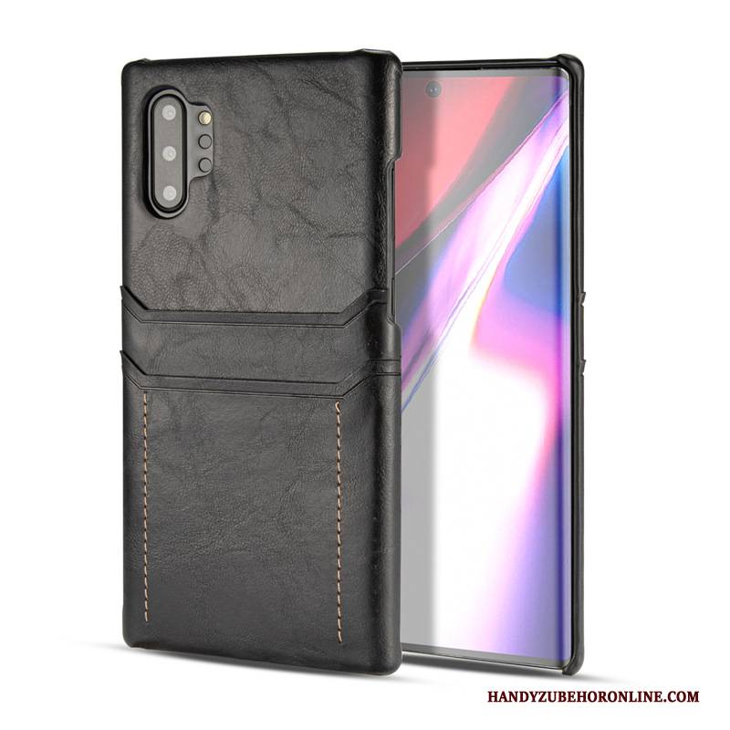 Hülle Samsung Galaxy Note 10+ Handyhüllen Schwarz, Case Samsung Galaxy Note 10+ Karte