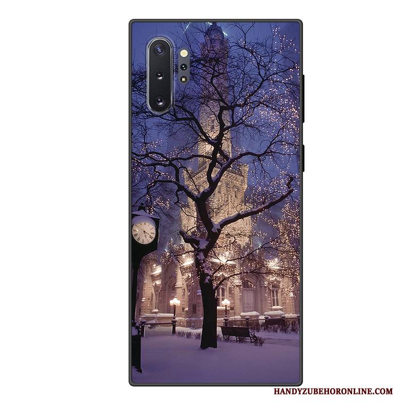 Hülle Samsung Galaxy Note 10+ Karikatur Anti-sturz Trendmarke, Case Samsung Galaxy Note 10+ Schutz Lila Handyhüllen