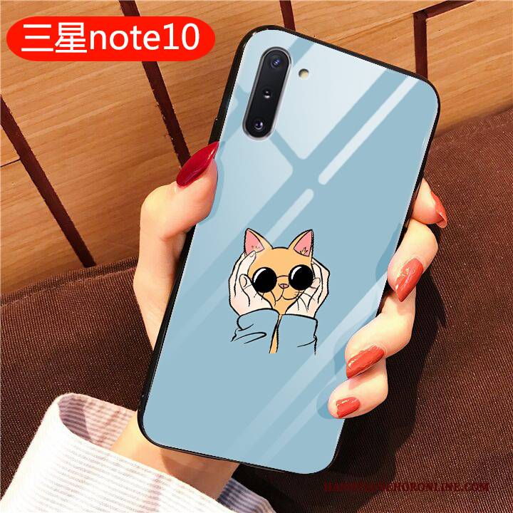 Hülle Samsung Galaxy Note 10 Kreativ Handyhüllen Katzen, Case Samsung Galaxy Note 10 Taschen Glas Anti-sturz