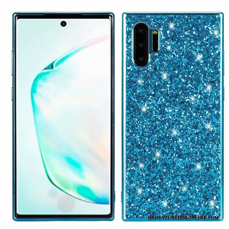 Hülle Samsung Galaxy Note 10+ Kreativ Handyhüllen Pulver, Case Samsung Galaxy Note 10+ Schutz Anti-sturz Blau