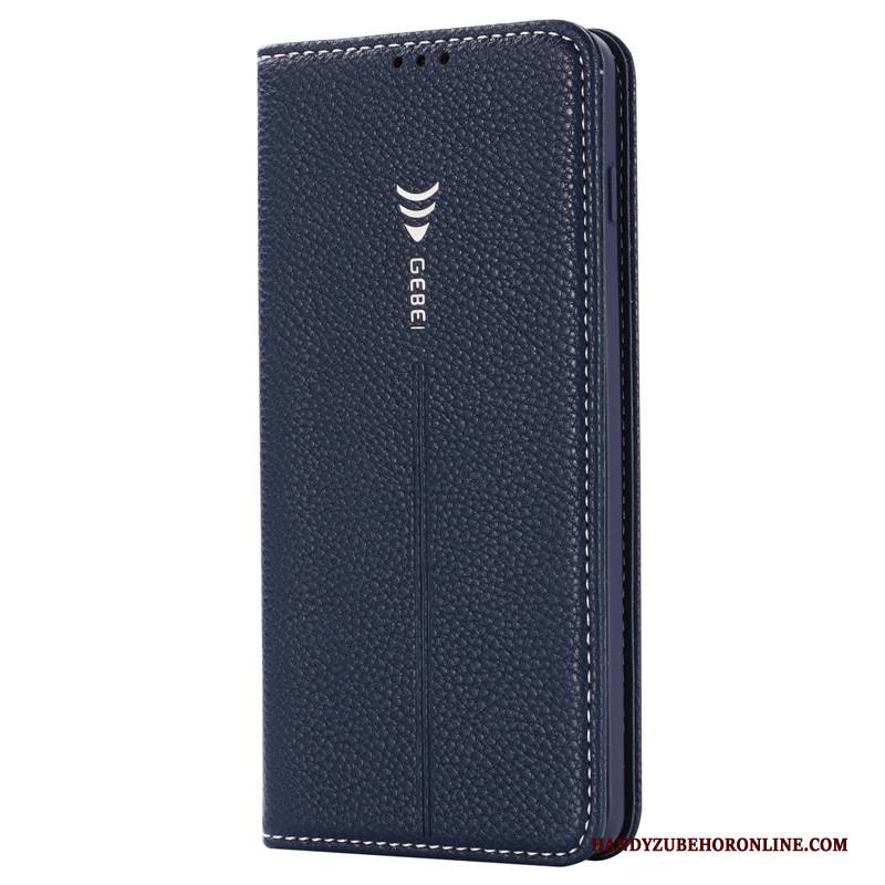 Hülle Samsung Galaxy Note 10+ Lederhülle Blau, Case Samsung Galaxy Note 10+ Schutz