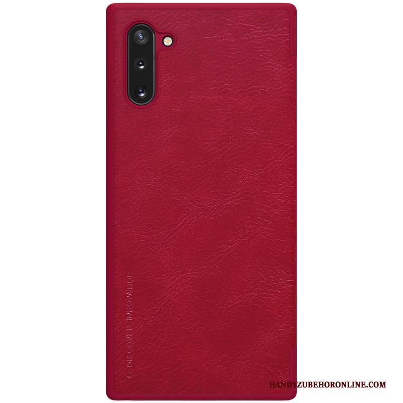 Hülle Samsung Galaxy Note 10 Lederhülle Business Handyhüllen, Case Samsung Galaxy Note 10 Schutz Gold