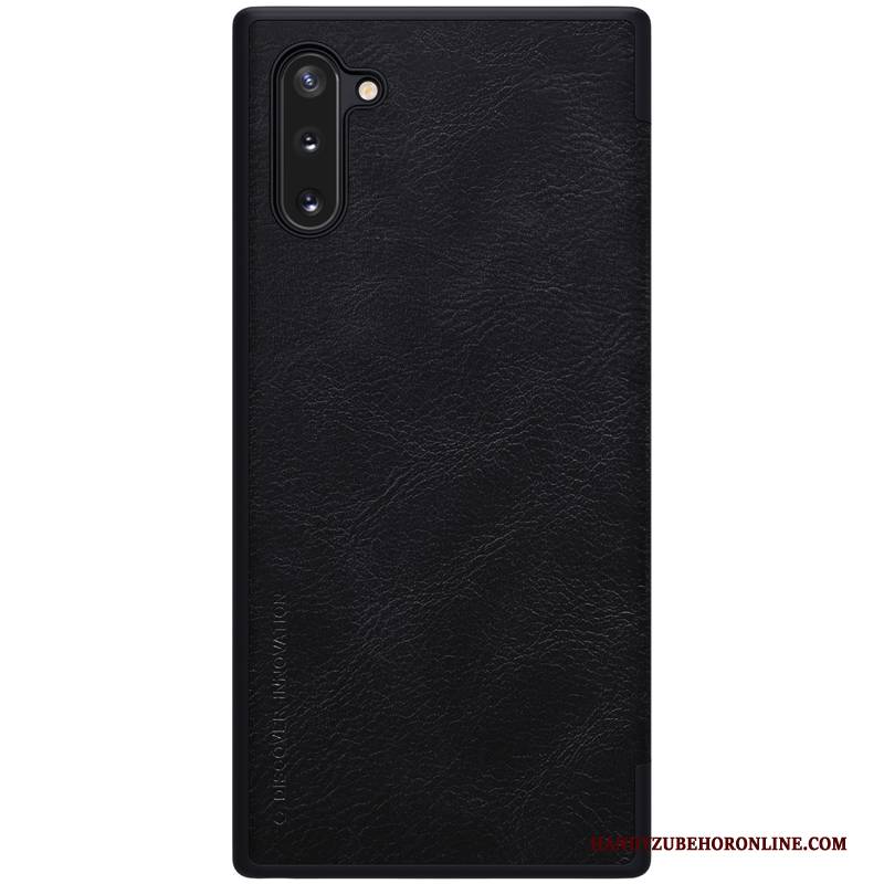 Hülle Samsung Galaxy Note 10 Lederhülle Business Handyhüllen, Case Samsung Galaxy Note 10 Schutz Gold