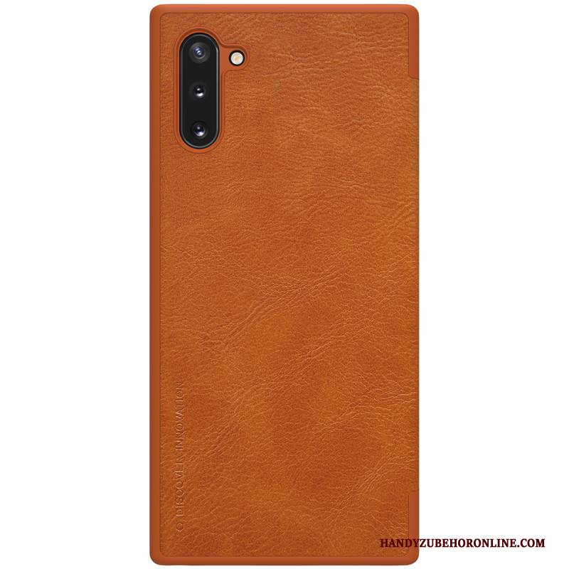 Hülle Samsung Galaxy Note 10 Lederhülle Business Handyhüllen, Case Samsung Galaxy Note 10 Schutz Gold