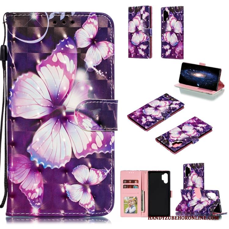 Hülle Samsung Galaxy Note 10+ Lederhülle Rosa Handyhüllen, Case Samsung Galaxy Note 10+