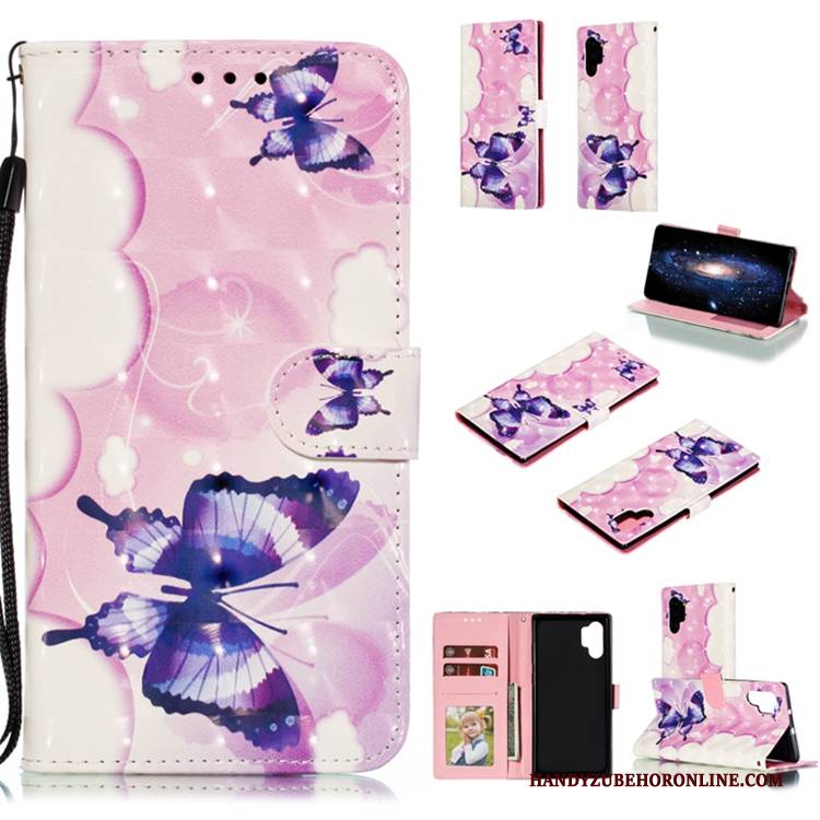 Hülle Samsung Galaxy Note 10+ Lederhülle Rosa Handyhüllen, Case Samsung Galaxy Note 10+