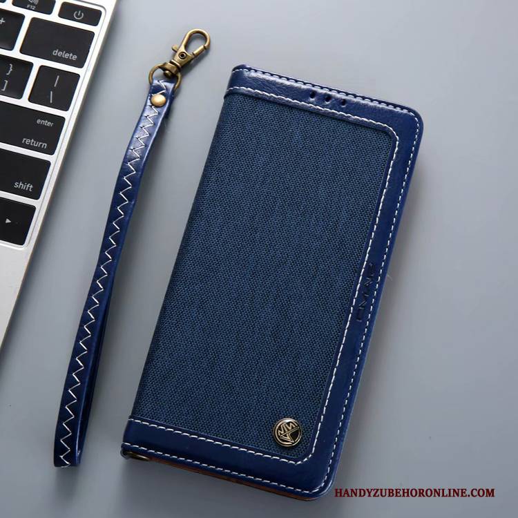 Hülle Samsung Galaxy Note 10 Lederhülle Schwarz Mischfarben, Case Samsung Galaxy Note 10 Folio Denim Hängende Verzierungen