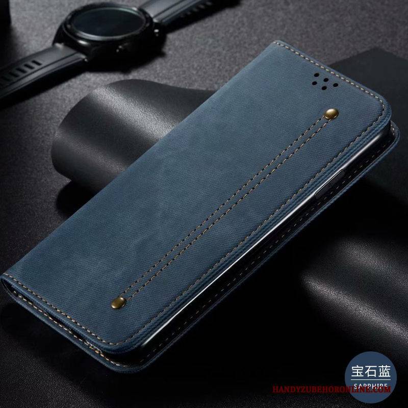 Hülle Samsung Galaxy Note 10 Lite Folio Muster Handyhüllen, Case Samsung Galaxy Note 10 Lite Lederhülle Denim Braun