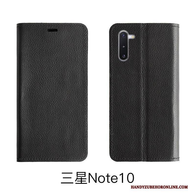 Hülle Samsung Galaxy Note 10 Lite Lederhülle Kuh Handyhüllen, Case Samsung Galaxy Note 10 Lite Folio Muster Litchi