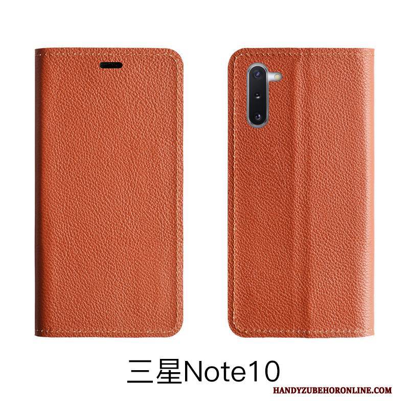 Hülle Samsung Galaxy Note 10 Lite Lederhülle Kuh Handyhüllen, Case Samsung Galaxy Note 10 Lite Folio Muster Litchi