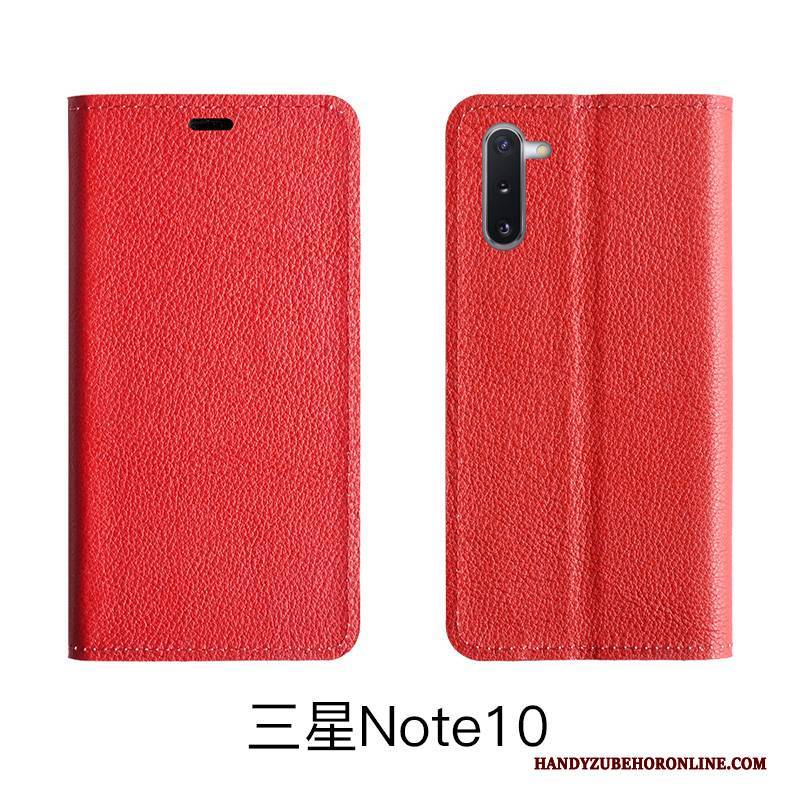 Hülle Samsung Galaxy Note 10 Lite Lederhülle Kuh Handyhüllen, Case Samsung Galaxy Note 10 Lite Folio Muster Litchi