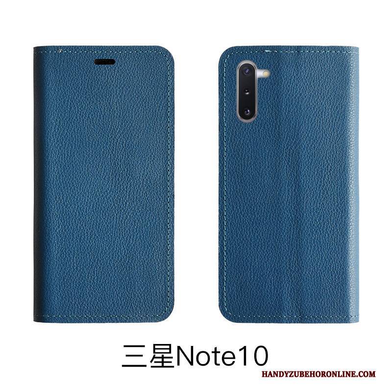 Hülle Samsung Galaxy Note 10 Lite Lederhülle Kuh Handyhüllen, Case Samsung Galaxy Note 10 Lite Folio Muster Litchi