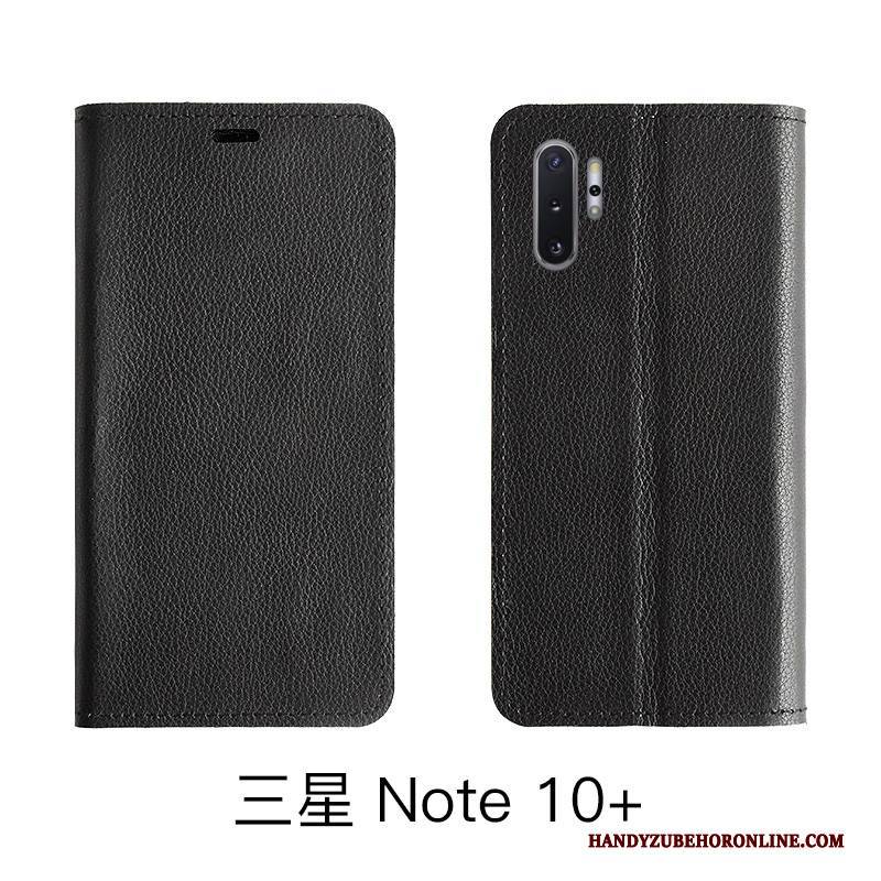 Hülle Samsung Galaxy Note 10 Lite Lederhülle Kuh Handyhüllen, Case Samsung Galaxy Note 10 Lite Folio Muster Litchi