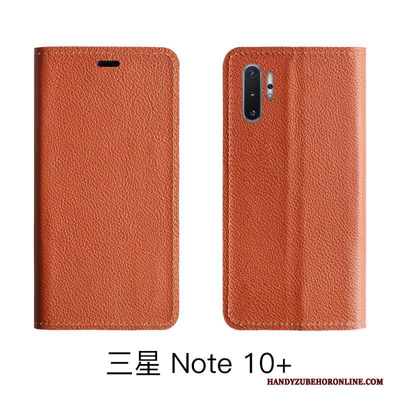 Hülle Samsung Galaxy Note 10 Lite Lederhülle Kuh Handyhüllen, Case Samsung Galaxy Note 10 Lite Folio Muster Litchi