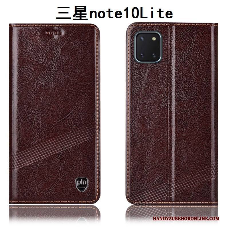 Hülle Samsung Galaxy Note 10 Lite Taschen Anti-sturz Handyhüllen, Case Samsung Galaxy Note 10 Lite Folio Rot