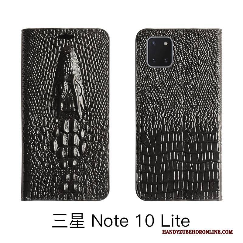 Hülle Samsung Galaxy Note 10 Lite Taschen Handyhüllen Kuh, Case Samsung Galaxy Note 10 Lite Lederhülle Gelb High-end