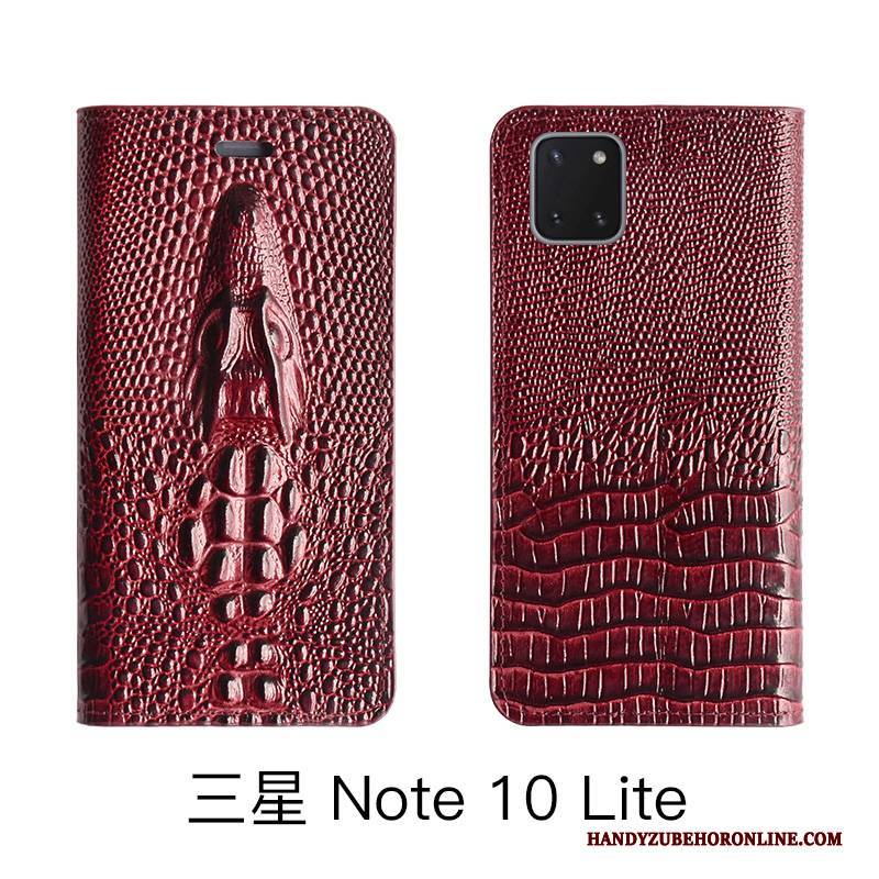 Hülle Samsung Galaxy Note 10 Lite Taschen Handyhüllen Kuh, Case Samsung Galaxy Note 10 Lite Lederhülle Gelb High-end