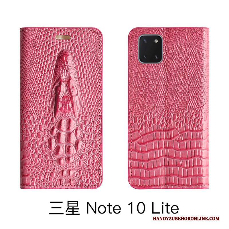 Hülle Samsung Galaxy Note 10 Lite Taschen Handyhüllen Kuh, Case Samsung Galaxy Note 10 Lite Lederhülle Gelb High-end